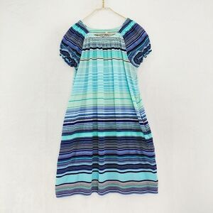 Striped Blue and Green Women's Dress